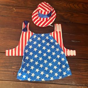 American dog costume with hat